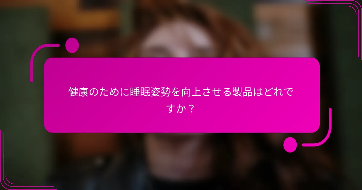 健康のために睡眠姿勢を向上させる製品はどれですか？
