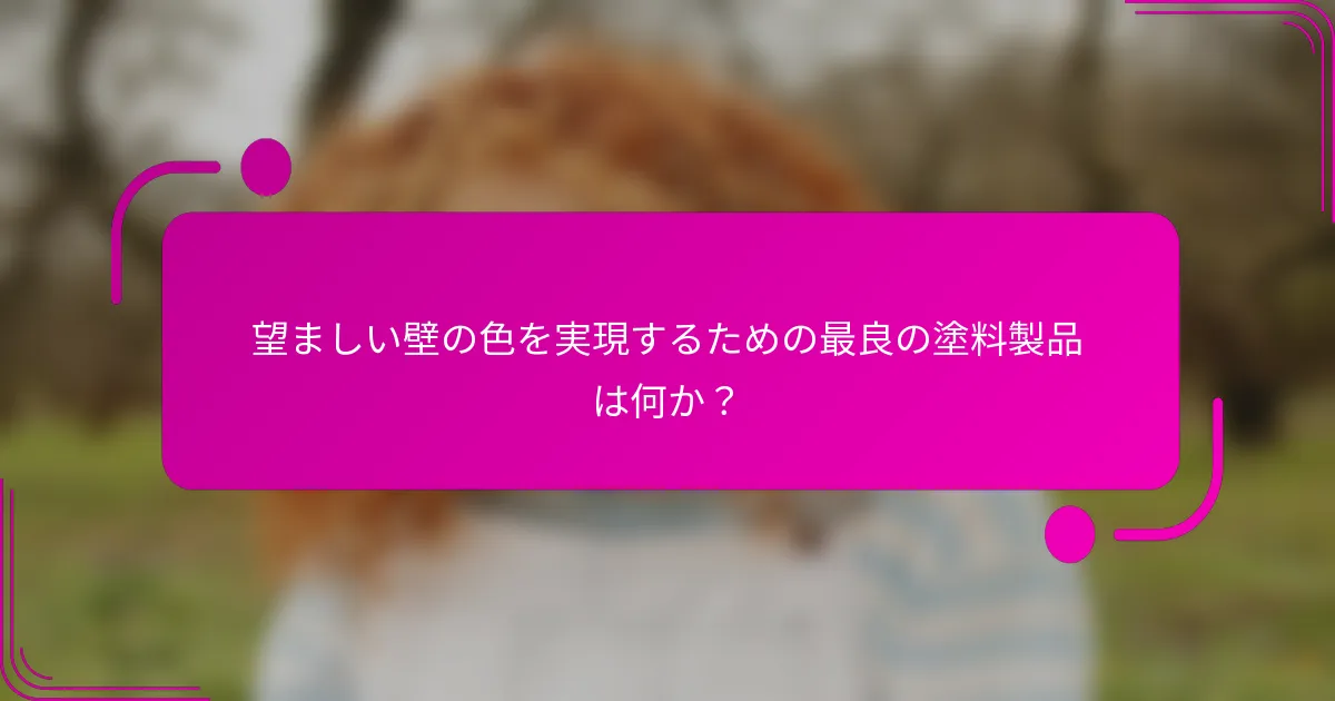 望ましい壁の色を実現するための最良の塗料製品は何か？